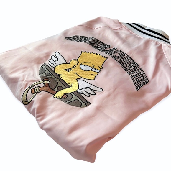 SIMPSONS 20th Century Fox BART Women Zip Light Weight JACKET Underachiever PINK - Picture 7 of 8
